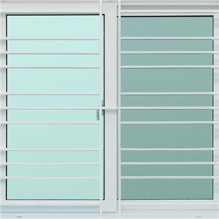 หน้าต่างบานเลื่อน UPVC S-S มุ้ง เหล็กดัด AZLE 120X110 ซม. สีขาว_1