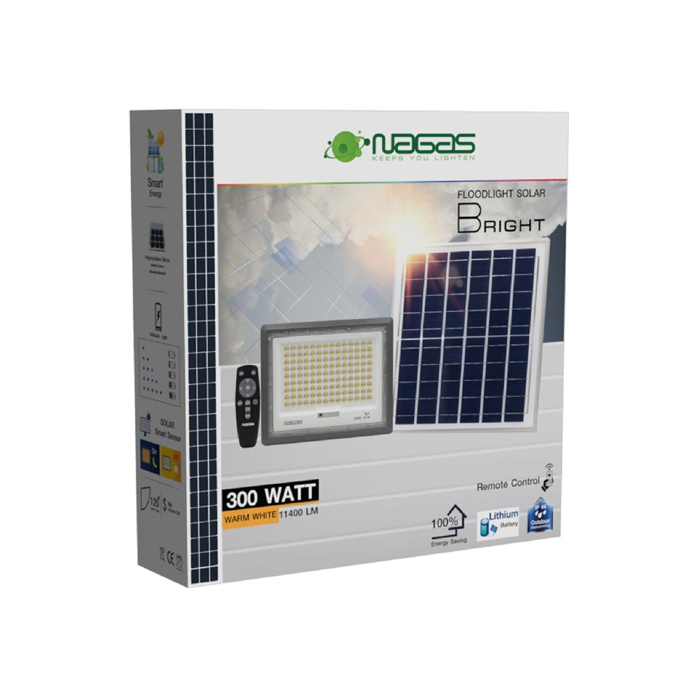 ไฟสปอตไลท์ SOLAR NAGAS BRIGHT 300 วัตต์ WARM WHITE สีเทา