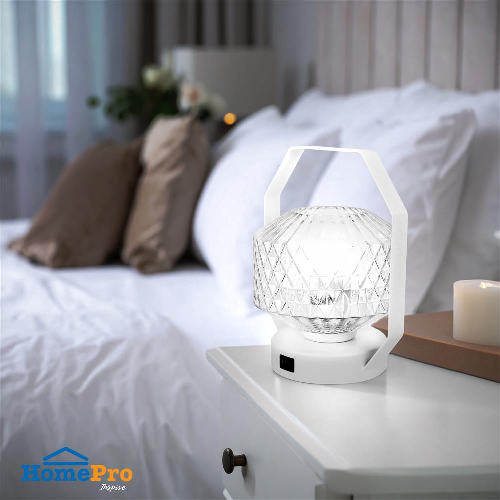 ไฟตั้งโต๊ะ CARINI MT21005 สีขาว/ใส