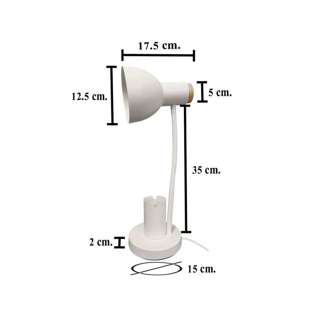 ไฟอ่านหนังสือ HATASHI HL-14WH สีขาว/ลายไม้