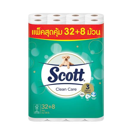 กระดาษชำระ SCOTT CLEAN CARE แพ็ก 32+8 ชิ้น