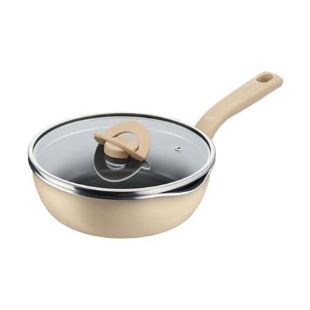 กระทะลึกพร้อมฝา 22 ซม. TEFAL ONE PICK POT PAN สีครีม