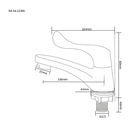 ก๊อกอ่างล้างหน้าเดี่ยว RASLAND RA SA-12345_5