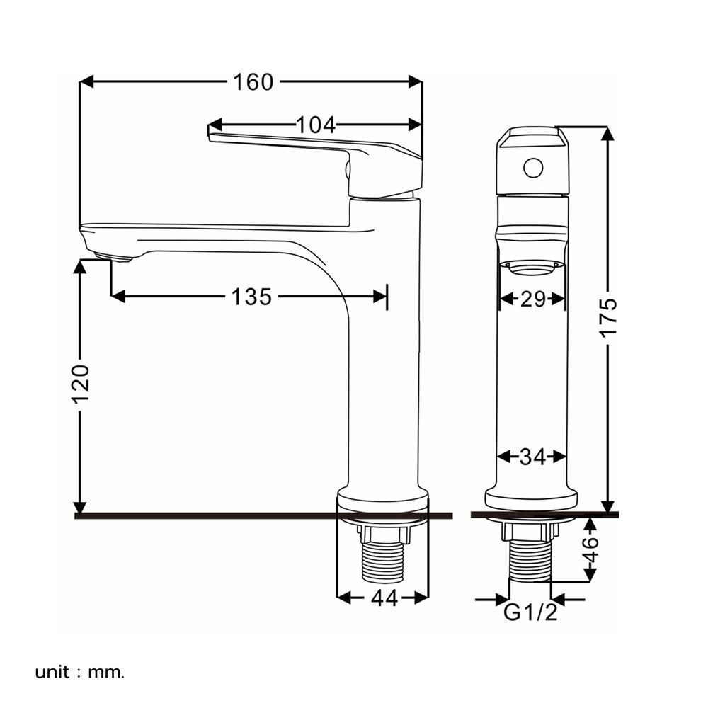 ก๊อกอ่างล้างหน้าเดี่ยว RASLAND RA BR88997