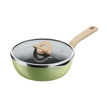 กระทะลึกพร้อมฝา 22 ซม. TEFAL ONE PICK POT PAN สีเขียว