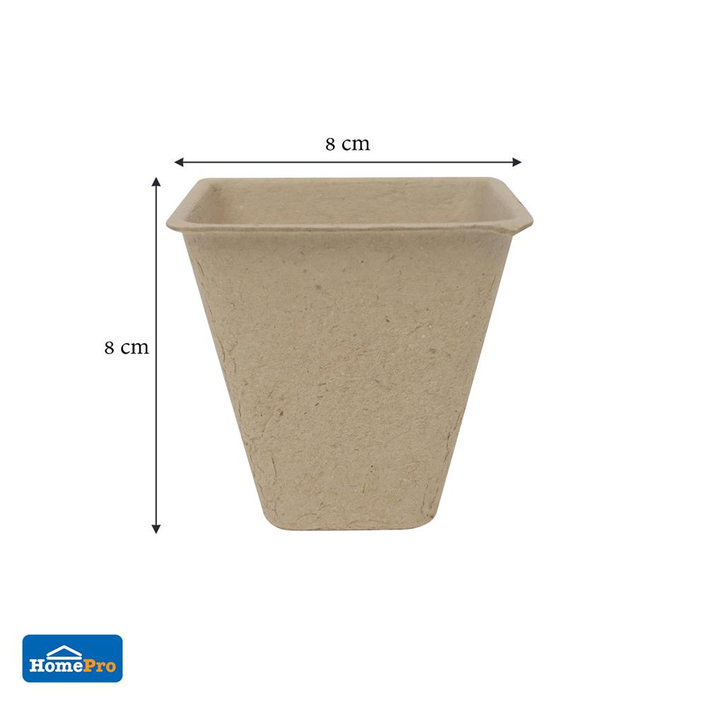 กระถางเพาะชำกระดาษไฟเบอร์ SPRING สีน้ำตาล แพ็ก 24 ชิ้น