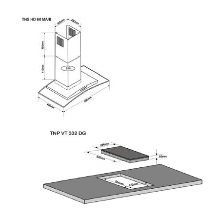 เตาฝัง+เครื่องดูดควัน TECNOSTAR HD 60MA/B+VT302DG_1