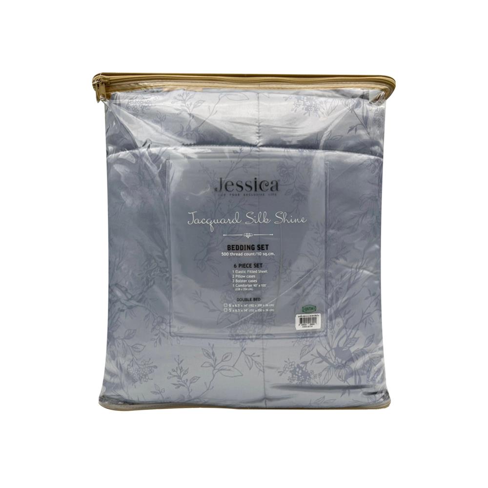 ชุดผ้าปูที่นอน 6 ฟุต 6 ชิ้น JESSICA SILKSHINE 22033QS734