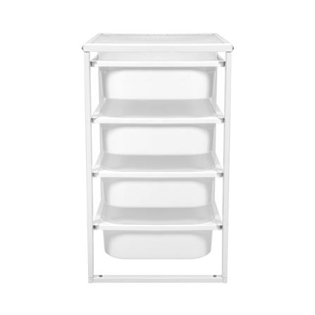 ชั้นเหล็กพร้อมกล่อง 4 ชั้น STACKO 43.5x36.5x60 ซม. สีขาว_1