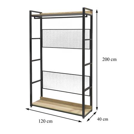 ตู้เสื้อผ้า 1 ราวแขวน FURDINI PLANK 120 ซม. สีน้ำตาล/ดำ_6