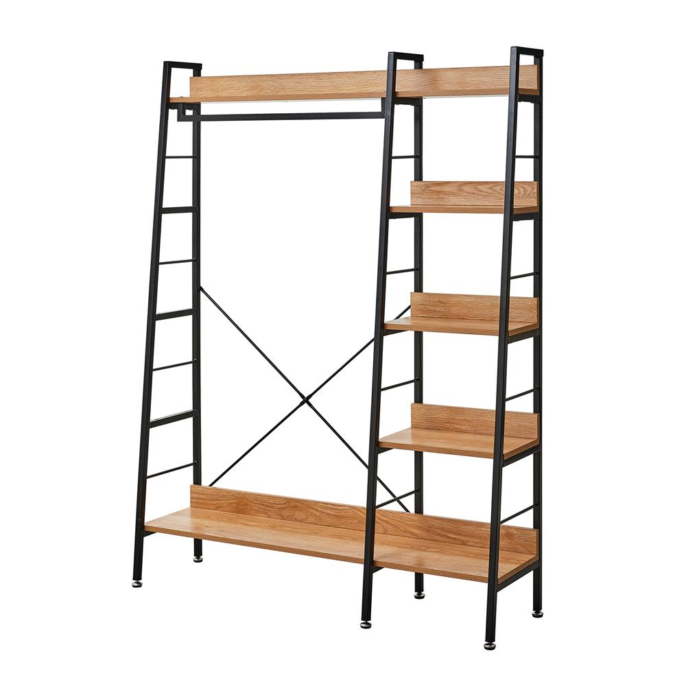 ตู้เสื้อผ้า 1 ราวแขวน FURDINI LADDER 120 ซม. สีน้ำตาล/ดำ