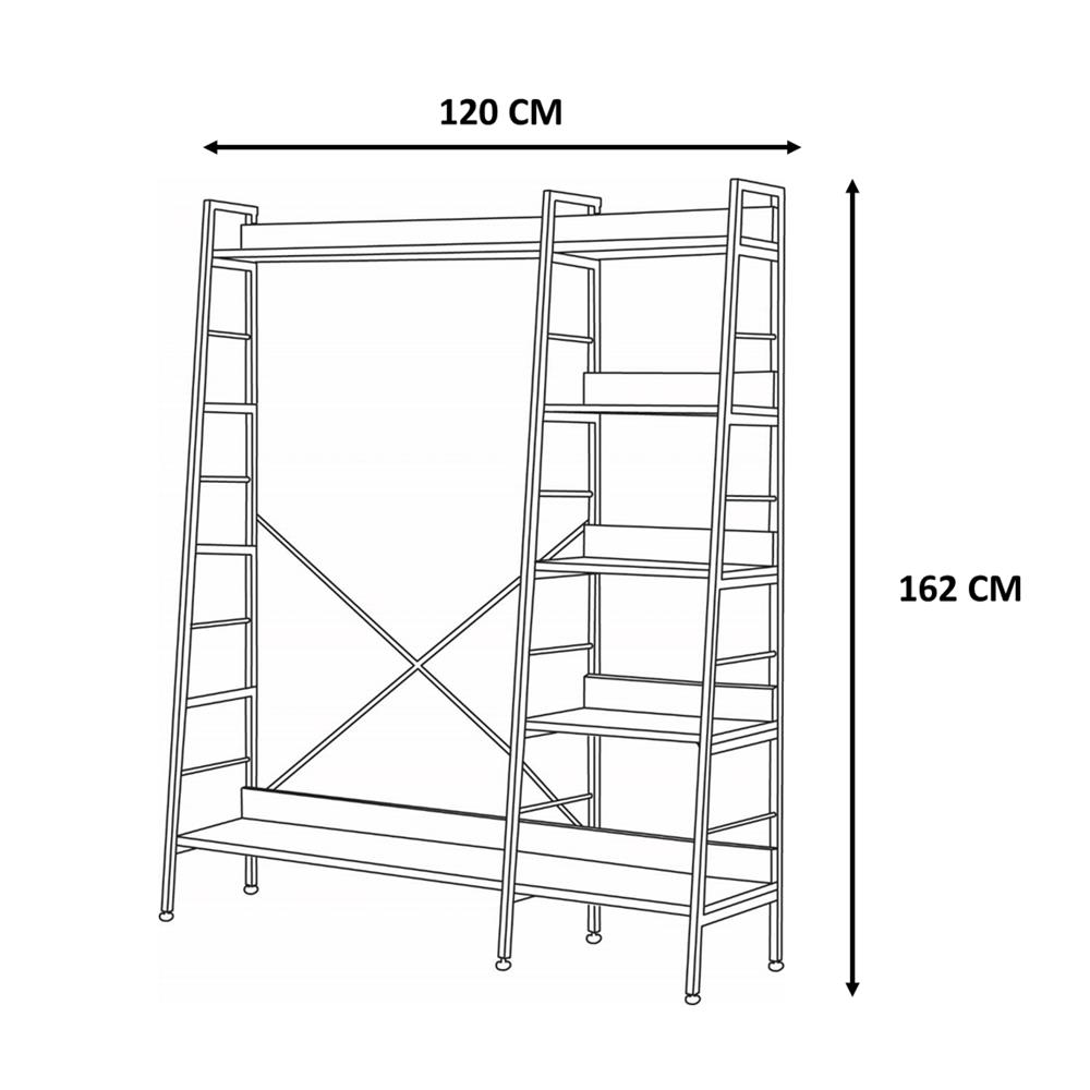 ตู้เสื้อผ้า 1 ราวแขวน FURDINI LADDER 120 ซม. สีน้ำตาล/ดำ