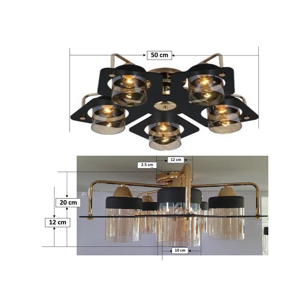 ไฟถาด NEOLIGHT 06592-5 สีทอง/ชา/ดำ 5 หัว