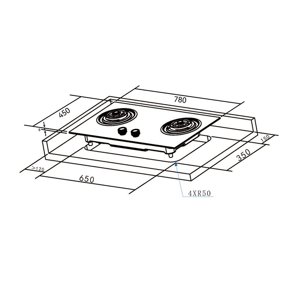 เตาฝังแก๊ส HAFELE DANICA 78 ซม.