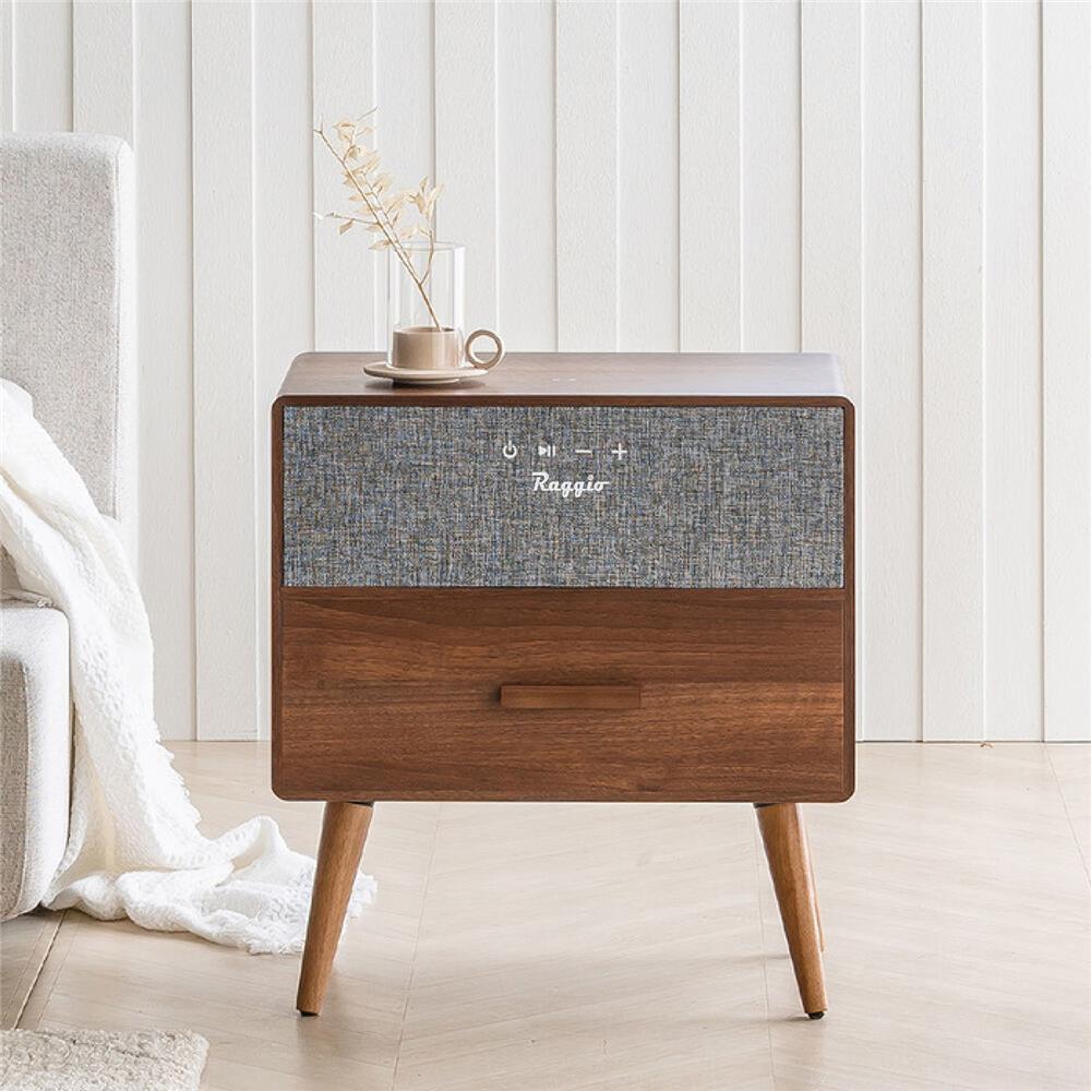 โต๊ะข้างอัจฉริยะ RAGGIO STN-480 สีวอลนัท