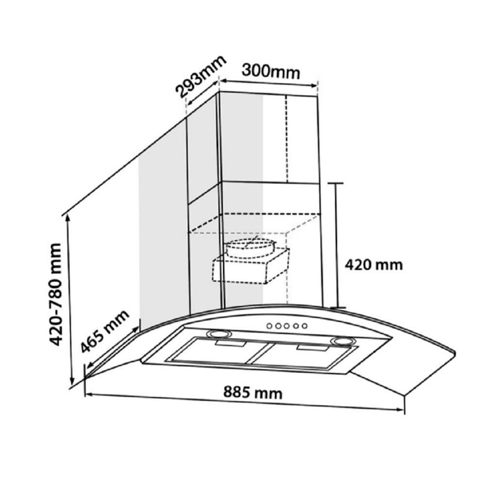 เครื่องดูดควันกระโจม AXIA HERO KNIGHT 90 ซม.
