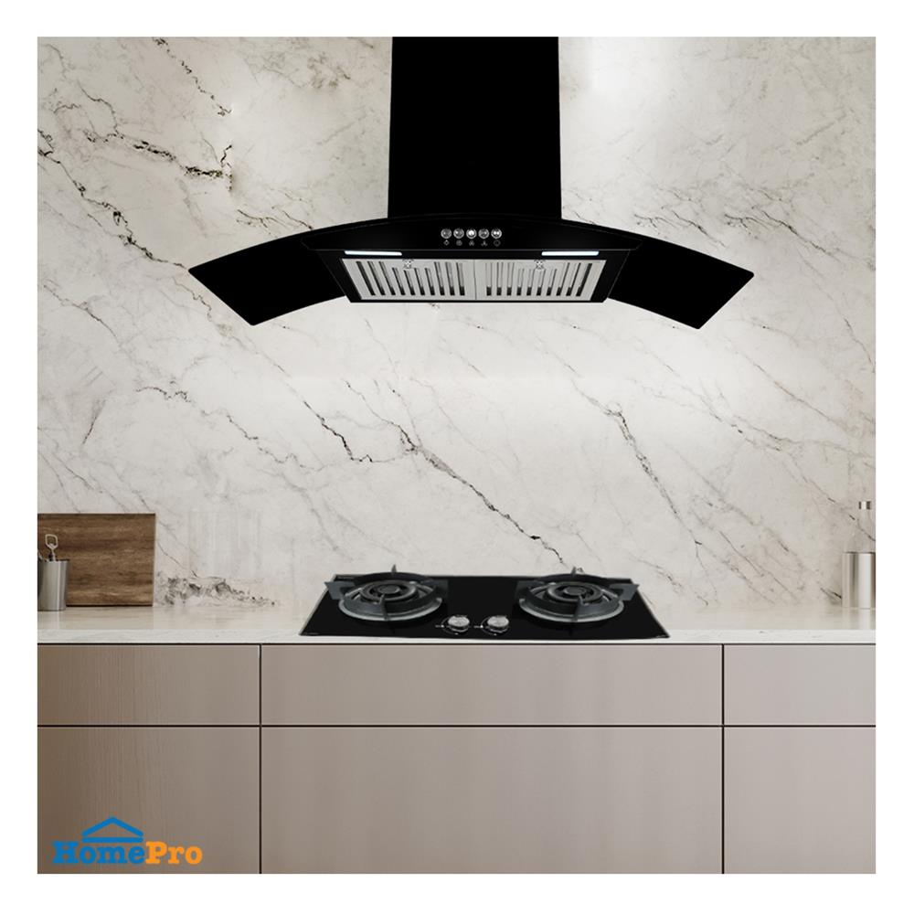 เตาฝัง+เครื่องดูดควัน AXIA SBL76-2G+HERO KNIGHT90