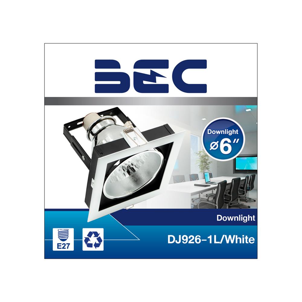 ดาวน์ไลท์ BEC DJ926-1L 6 นิ้ว สีขาว เหลี่ยม