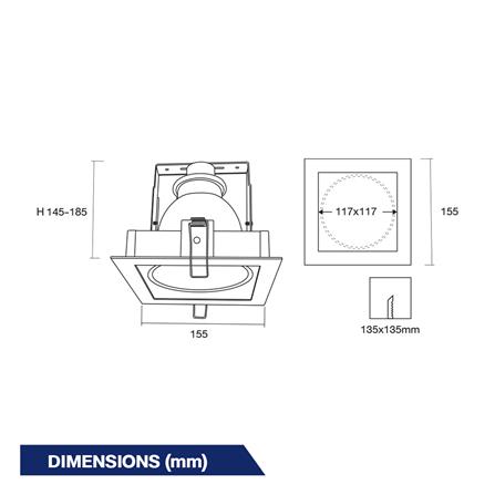 ดาวน์ไลท์ BEC DJ926-1L 6 นิ้ว สีขาว เหลี่ยม_6