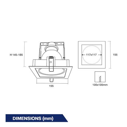 ดาวน์ไลท์ BEC DJ926-1L/BK 6 นิ้ว สีดำ เหลี่ยม_6