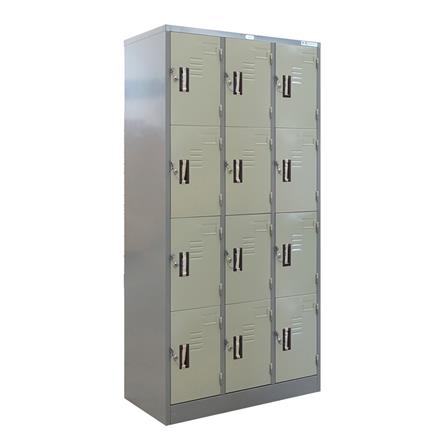 ตู้ล็อกเกอร์ 12 ประตู SURE LK-012 สีเทา/ครีม_1