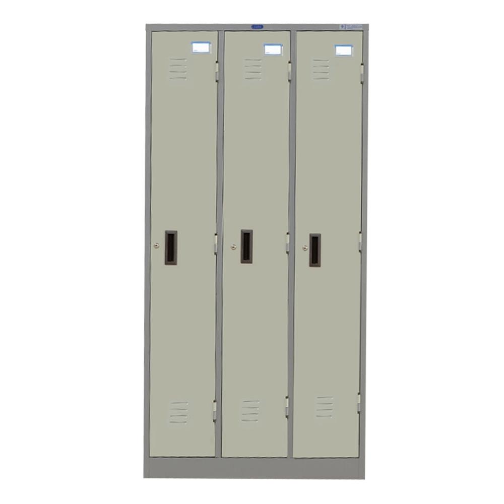 ตู้ล็อกเกอร์ 3 ประตู SURE LK-003 สีเทา/ครีม
