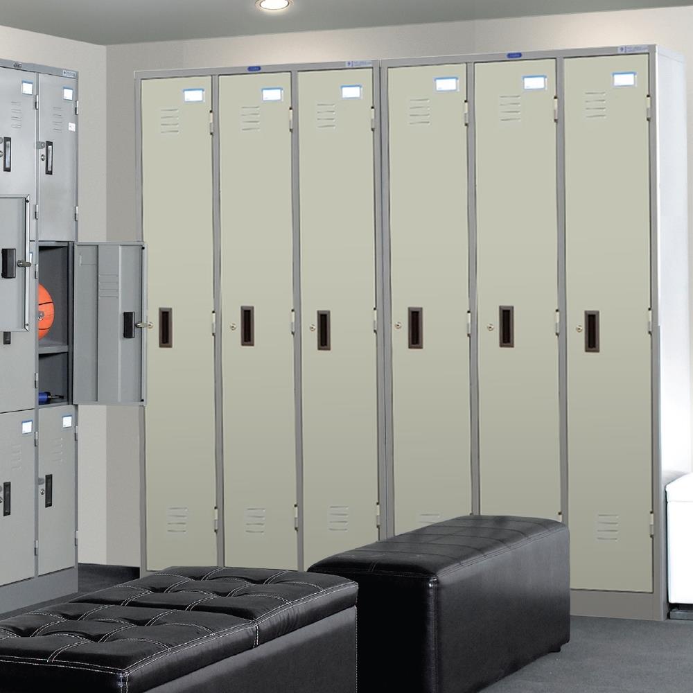 ตู้ล็อกเกอร์ 3 ประตู SURE LK-003 สีเทา/ครีม