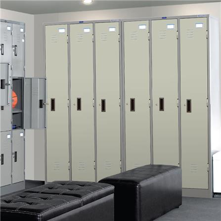 ตู้ล็อกเกอร์ 3 ประตู SURE LK-003 สีเทา/ครีม_4