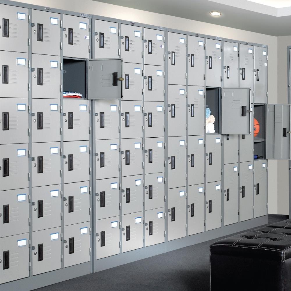 ตู้ล็อกเกอร์ 18 ประตู SURE LK-018 สีเทา/ครีม