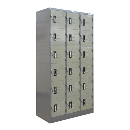 ตู้ล็อกเกอร์ 18 ประตู SURE LK-018 สีเทา/ครีม_1