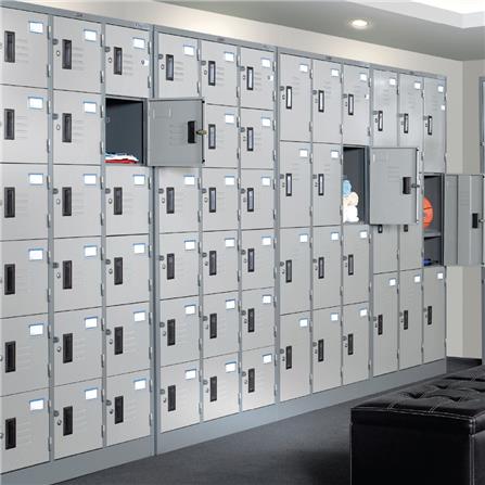 ตู้ล็อกเกอร์ 18 ประตู SURE LK-018 สีเทา/ครีม_3