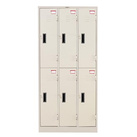 ตู้ล็อกเกอร์ 6 ประตู SURE LK-006 สีครีม_1