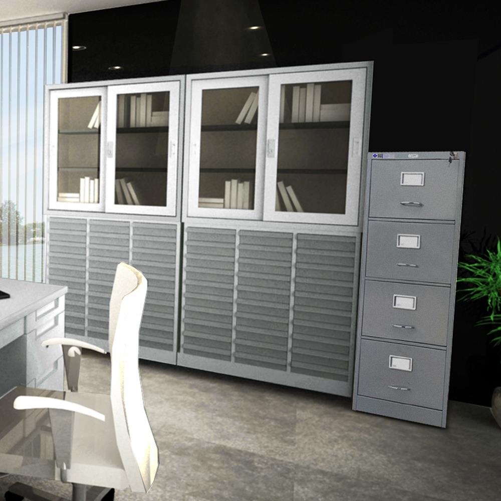 ตู้เอกสารเหล็กสูง 4 ลิ้นชัก SURE FC-314 สีเทาเข้ม