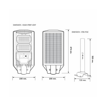 ไฟถนน SOLAR RACER STREET LIGHT 180 วัตต์ DAYLIGHT สีเทา_6