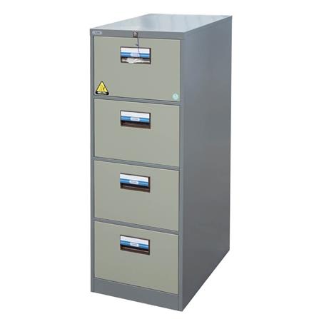 ตู้เอกสารเหล็กสูง 4 ลิ้นชัก SURE FC-204 สีเทา/ครีม