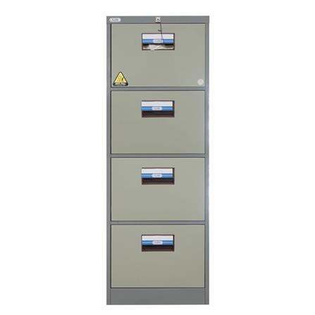 ตู้เอกสารเหล็กสูง 4 ลิ้นชัก SURE FC-204 สีเทา/ครีม_1