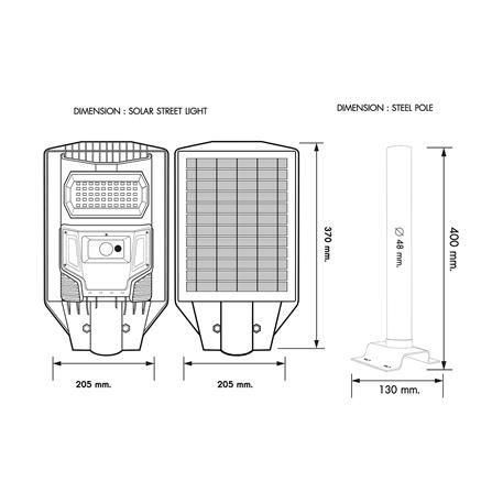 ไฟถนน SOLAR RACER STREET LIGHT 100 วัตต์ DAYLIGHT สีเทา_5