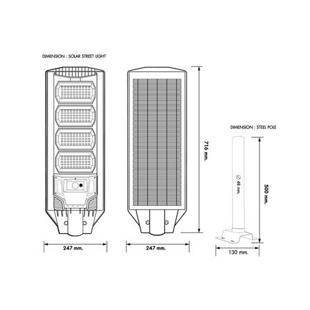 ไฟถนน SOLAR RACER STREET LIGHT 360 วัตต์ DAYLIGHT สีเทา_5