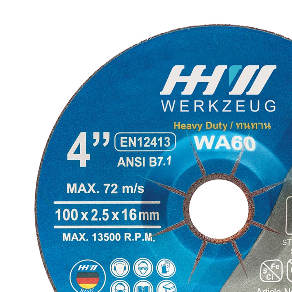ใบเจียรสเตนเลสบาง HHW 4 นิ้ว 2.5X100 มม.