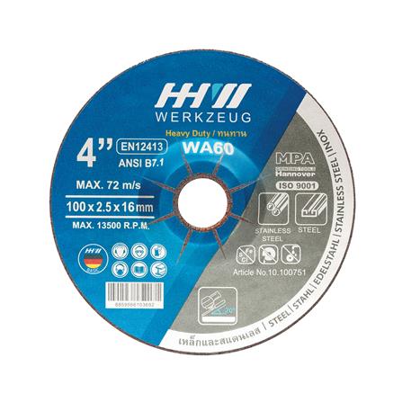 ใบเจียรสเตนเลสบาง HHW 4 นิ้ว 2.5X100 มม._0