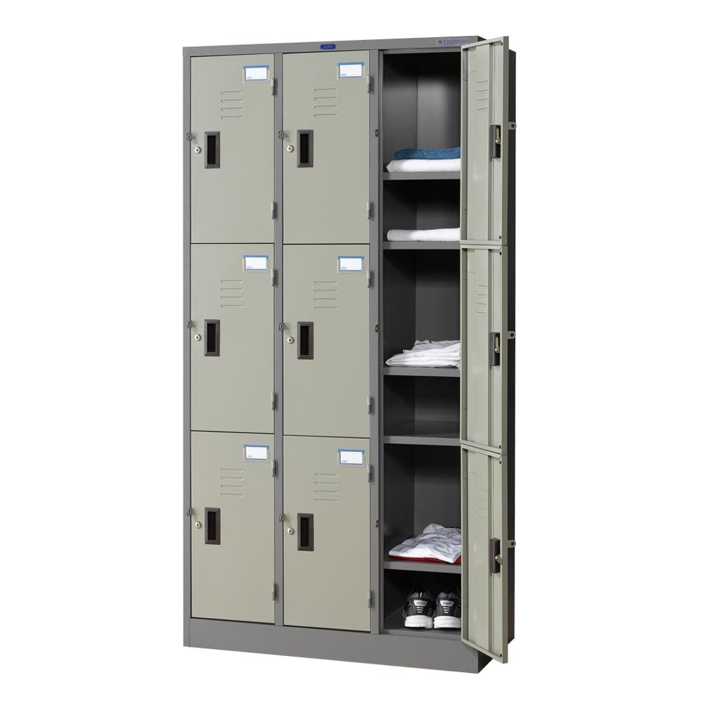 ตู้ล็อกเกอร์ 9 ประตู SURE LK-009 สีเทา/ครีม