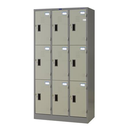 ตู้ล็อกเกอร์ 9 ประตู SURE LK-009 สีเทา/ครีม
