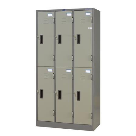 ตู้ล็อกเกอร์ 6 ประตู SURE LK-006 สีเทา/ครีม