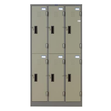 ตู้ล็อกเกอร์ 6 ประตู SURE LK-006 สีเทา/ครีม_2