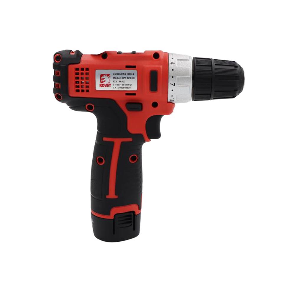 สว่านไร้สาย (พร้อมแบตเตอรี่) KOVET KV-1203D 10 มม. 12 โวลต์