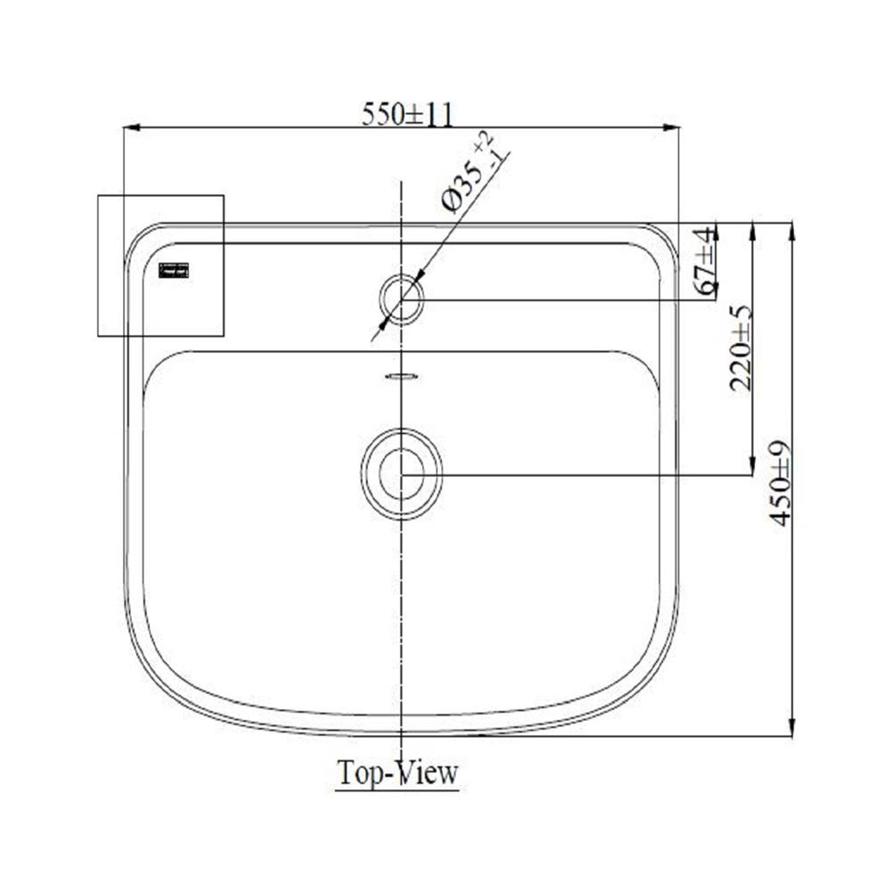 อ่างล้างหน้าฝังครึ่งเคาน์เตอร์ AMERICAN STANDARD 0462-WT-0 สีขาว