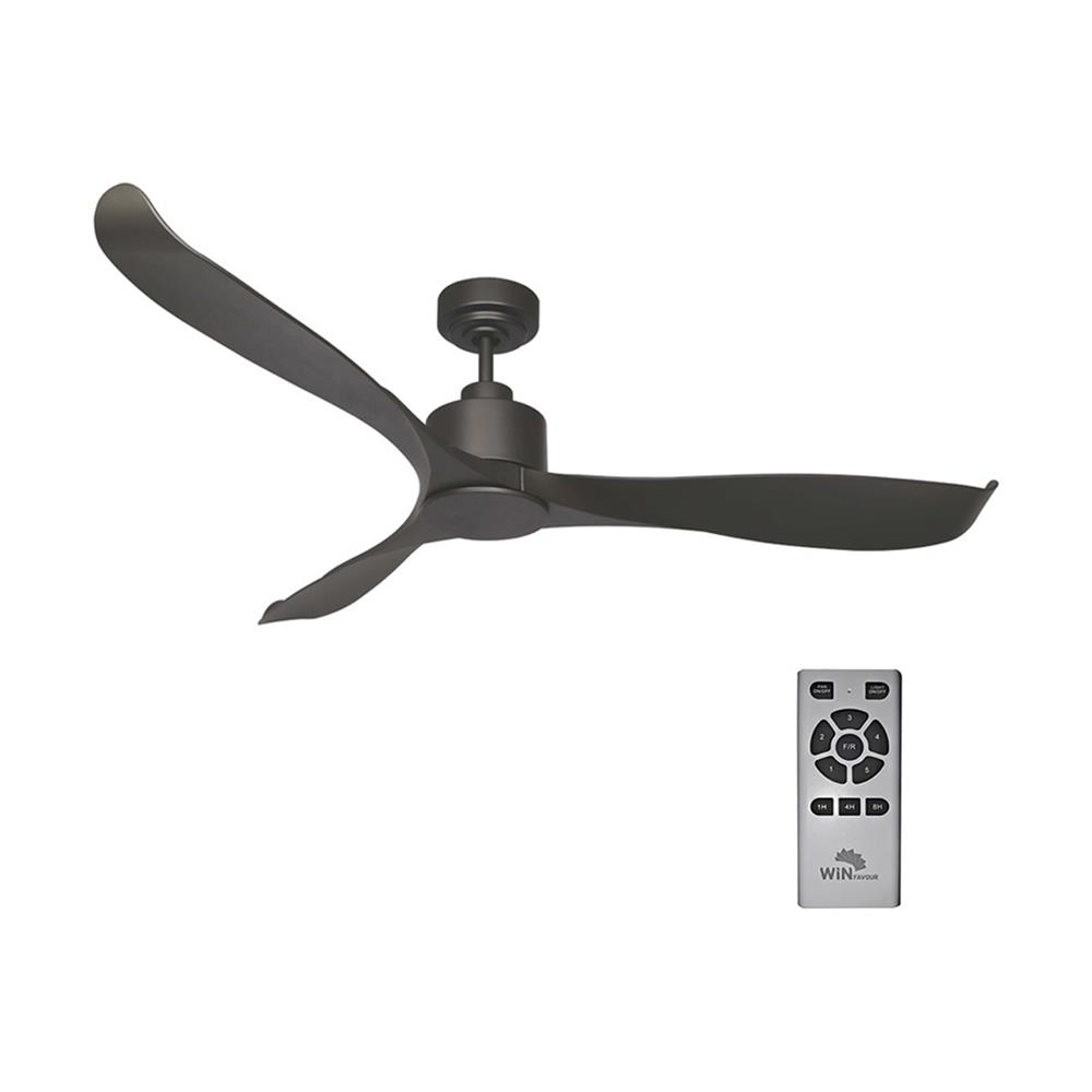 พัดลมไม่มีโคมไฟ WINFAVOUR DC51 56 นิ้ว สีดำ