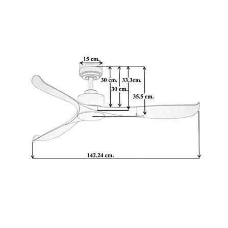 พัดลมไม่มีโคมไฟ WINFAVOUR DC51 56 นิ้ว สีดำ_3