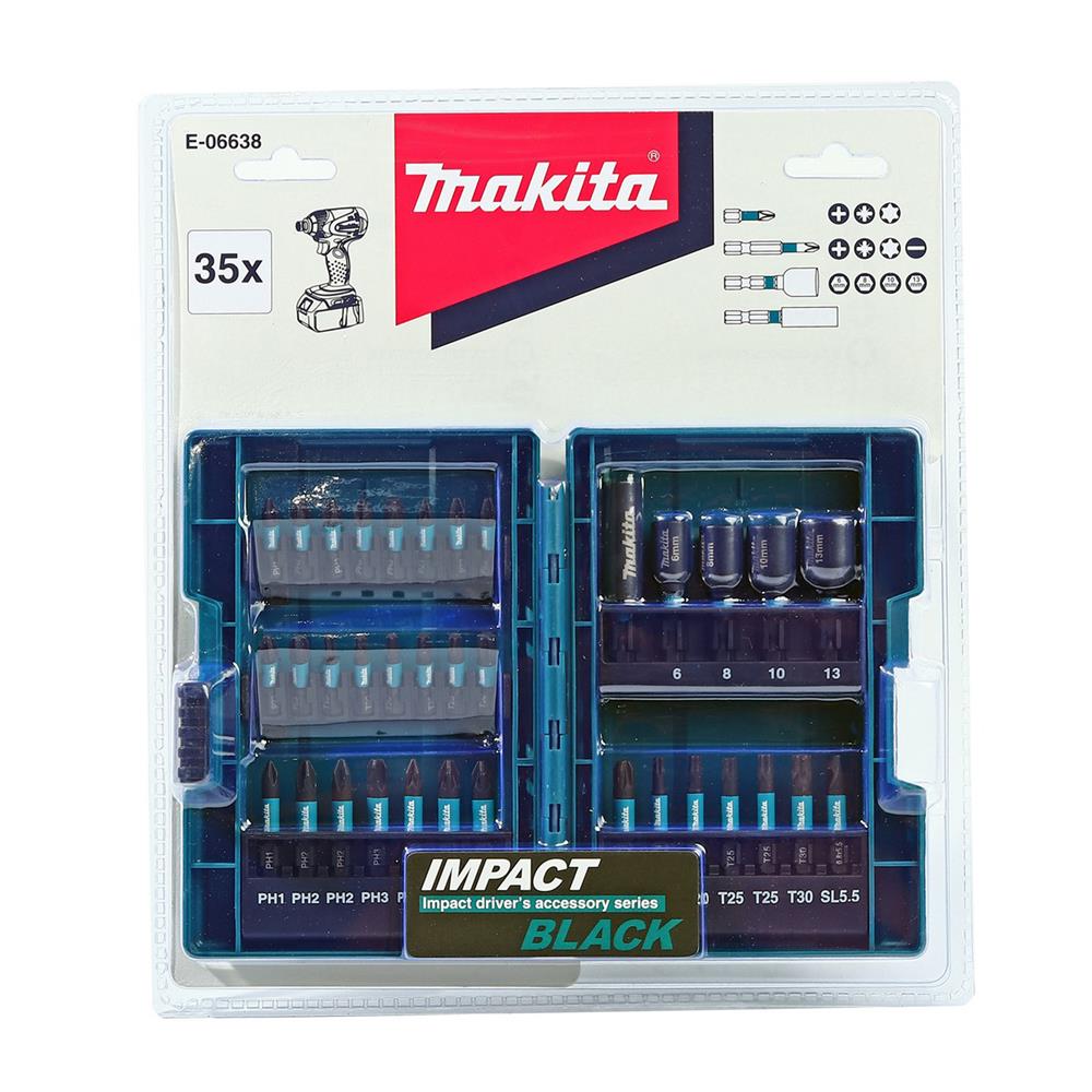 ชุดดอกไขควง พร้อมกล่อง MAKITA E-06638 35 ชิ้น