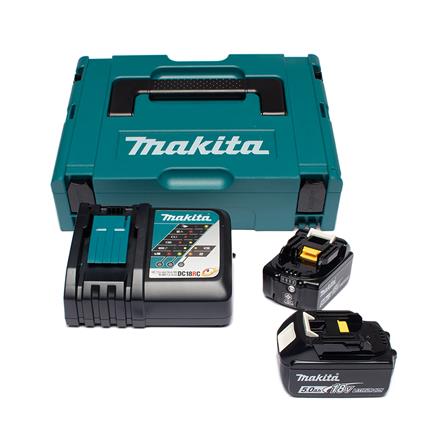 ชุดแบตเตอรี่และแท่นชาร์จ MAKITA BL1850B + DC18RC 18 โวลต์ 5.0 แอมป์ จำนวน 2 ก้อน_0